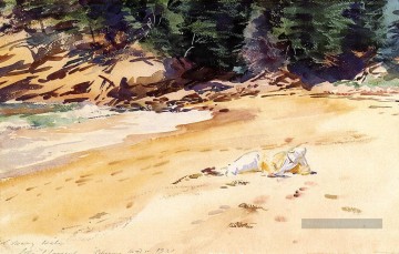 Sand Plage Schooner Tête Maine John Singer Sargent Peinture à l'huile